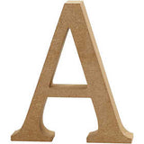 Lettre: A, H: 13 cm, épaisseur 2 cm, MDF - 1 pc