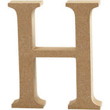 Lettre: H, MDF 130mm, épaisseur 2 cm - 1 pc