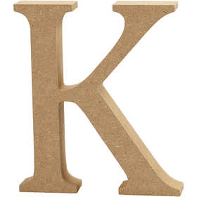 Lettre K, MDF 130mm, épaisseur 2 cm - 1 pc
