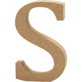 Lettre: S, H: 13 cm, épaisseur 2 cm, MDF - 1 pc