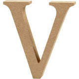 Lettre: V, H: 13 cm, épaisseur 2 cm, MDF - 1 pc