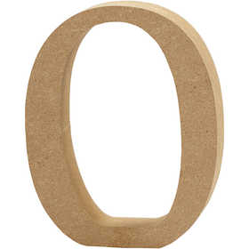 Chiffre: 0, H: 13 cm, épaisseur 2 cm, MDF - 1 pc