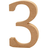 Number 3, H: 13 cm, thickness 2 cm, MDF 