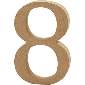 Chiffre: 8, H: 13 cm, épaisseur 2 cm, MDF - 1 pc