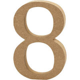 Chiffre: 8, H: 13 cm, épaisseur 2 cm, MDF - 1 pc