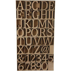 Lettres, chiffret symbolen bois avec présentoir