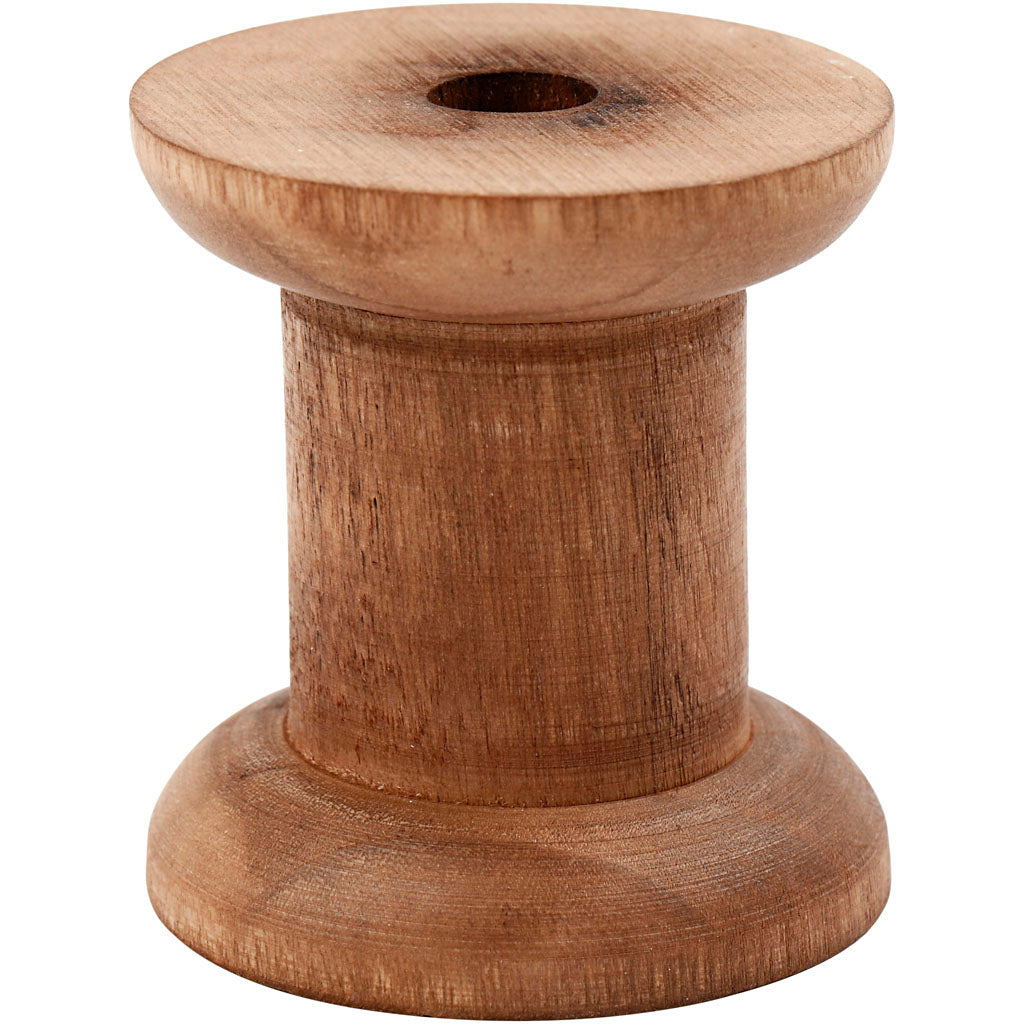 Spool, H: 50 mm, D: 30+48 mm, poplar wood, hole size 10 mm 