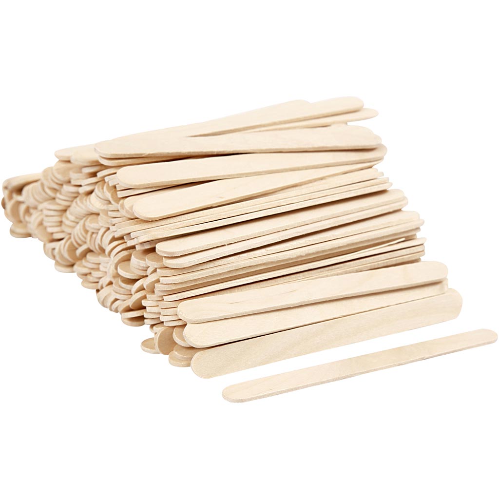 Ice Lolly Sticks, midi, L: 11.5 cm, W: 10 mm, birch 