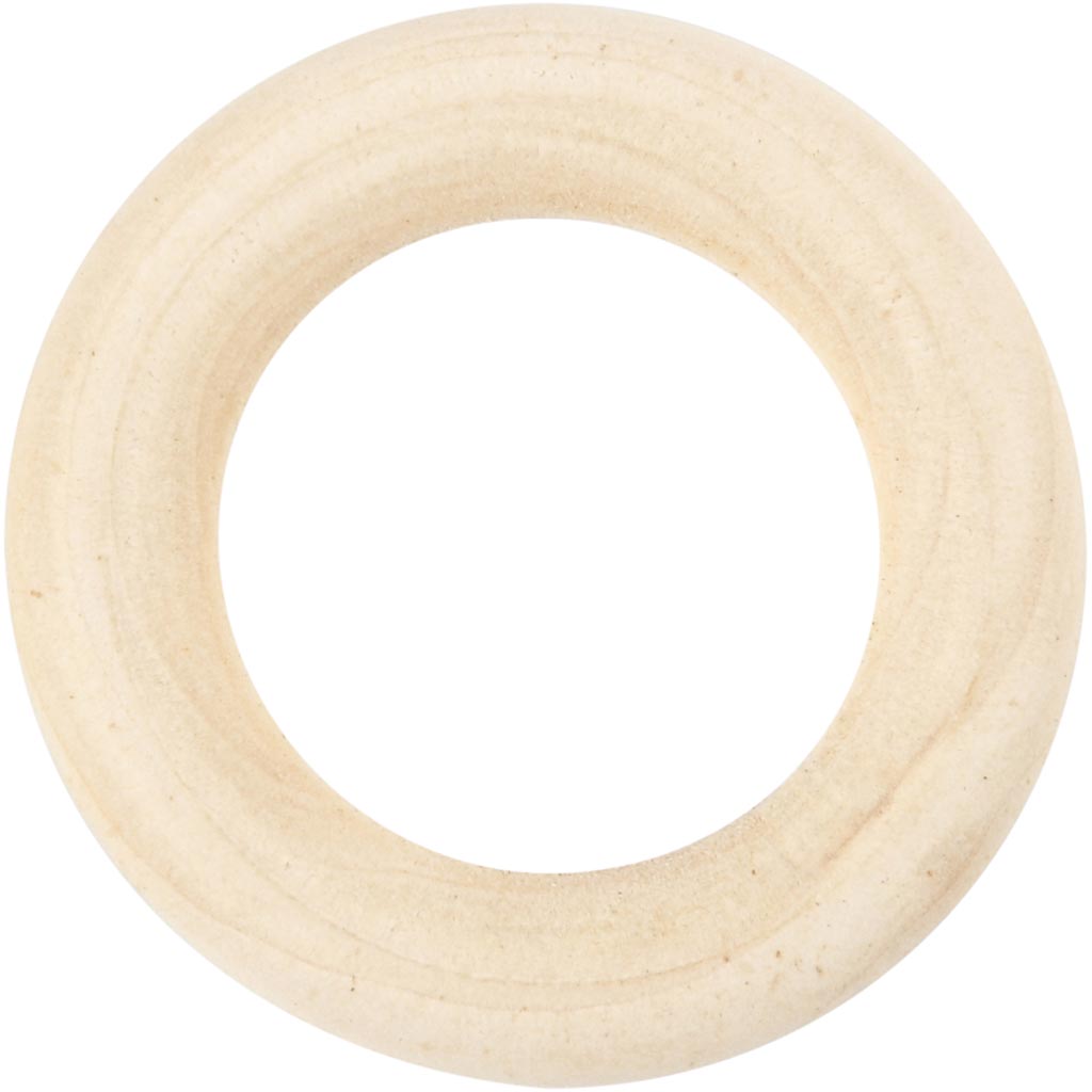 Curtain Ring, D: 35 mm, inner size 20 mm, grass wood 