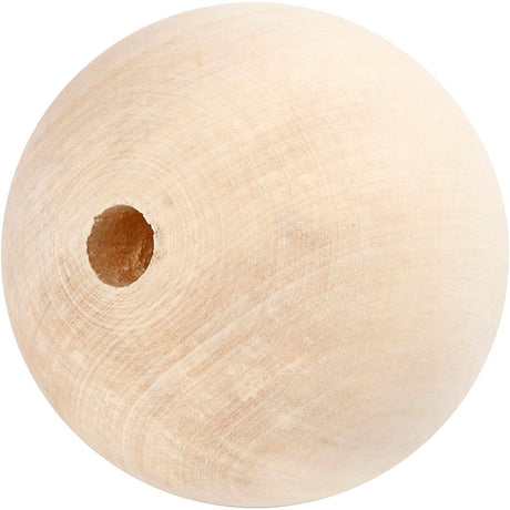 Wooden Bead, D: 80 mm, hole size 12 mm, grass wood 