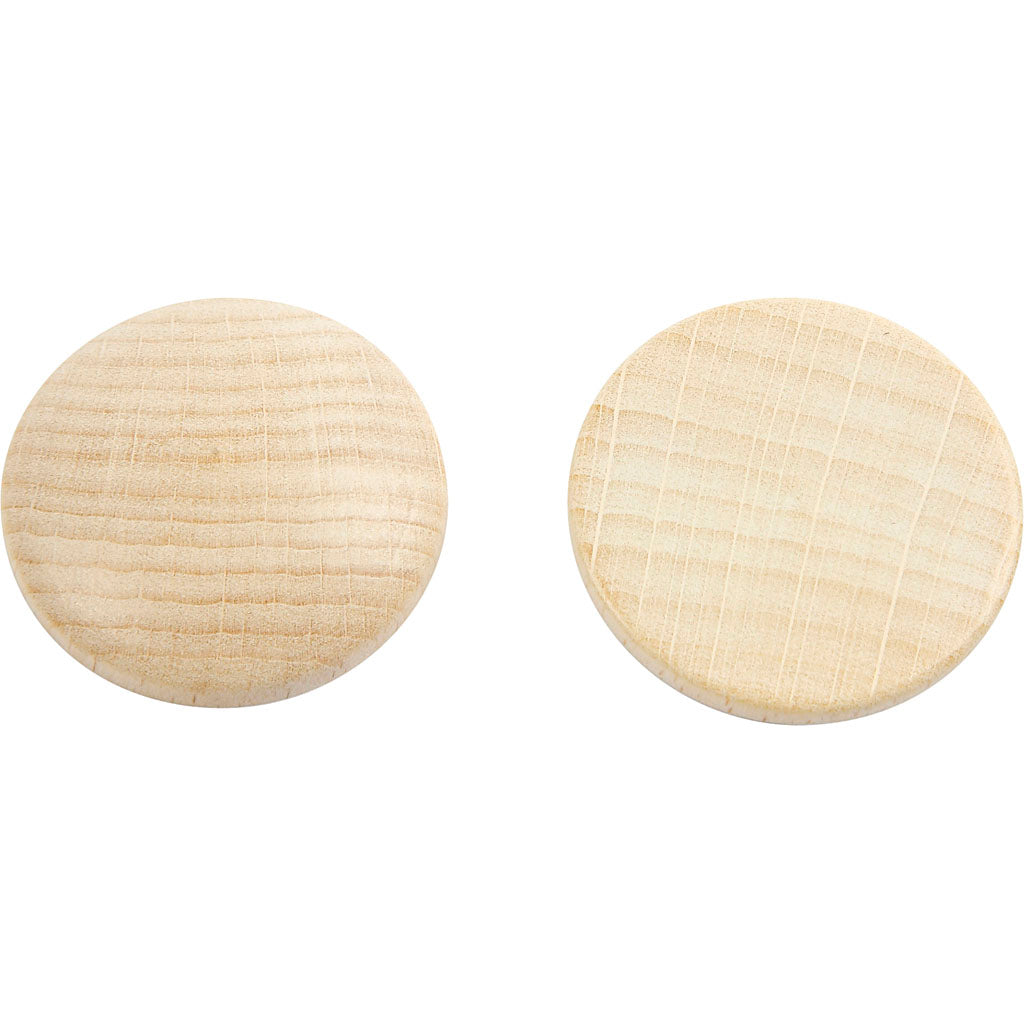 Bouttons en Bois, P: 30 mm, épaisseur 6 mm, - 150 pcs