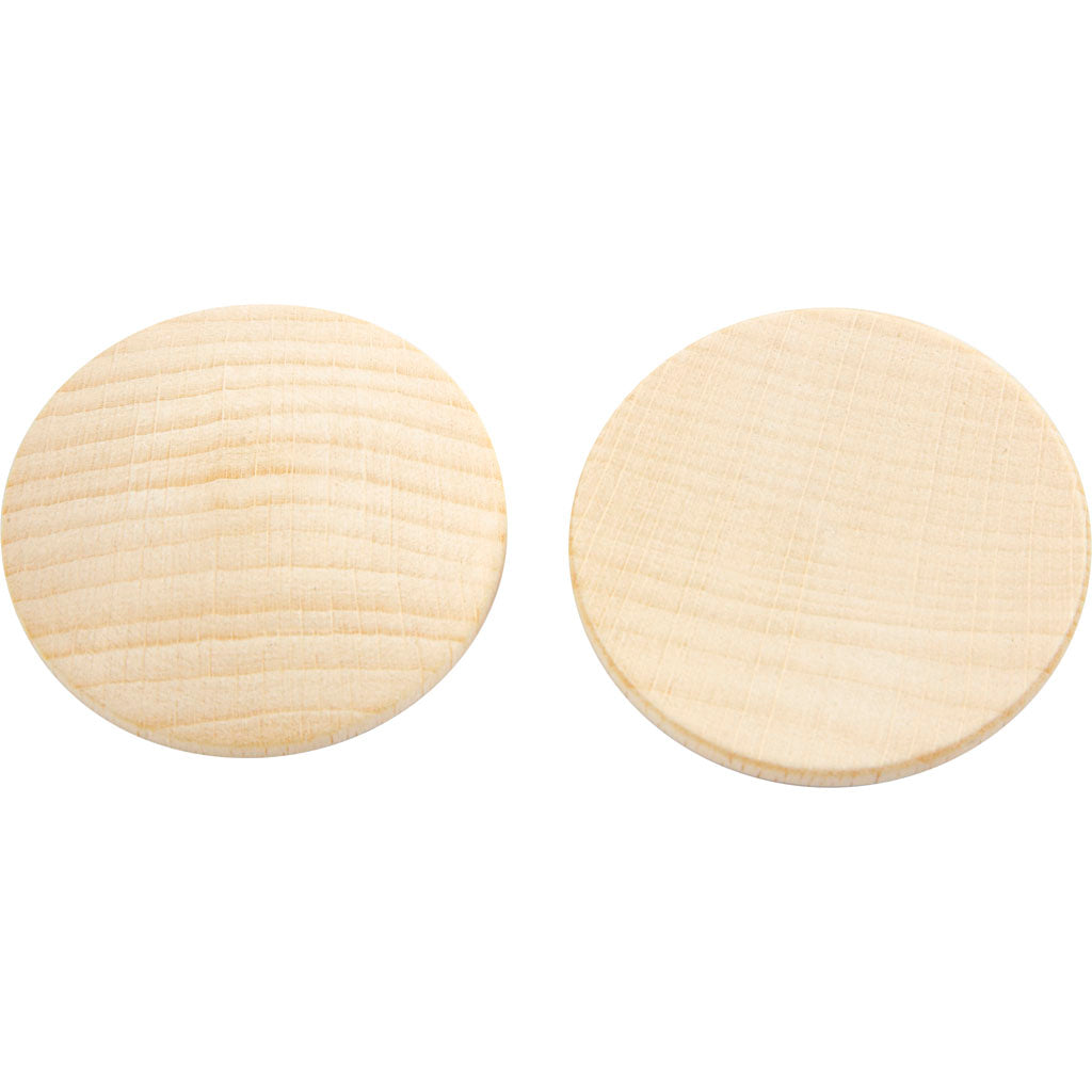 Bouttons en Bois, P: 40 mm, épaisseur 5.2 mm, - 100 pcs