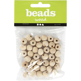 Perle de bois, P: 10 mm, trou taille 2.5 mm, - 40 pcs