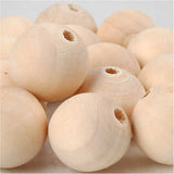 Perle de bois, P: 20 mm, trou taille 4 mm, - 14 pcs