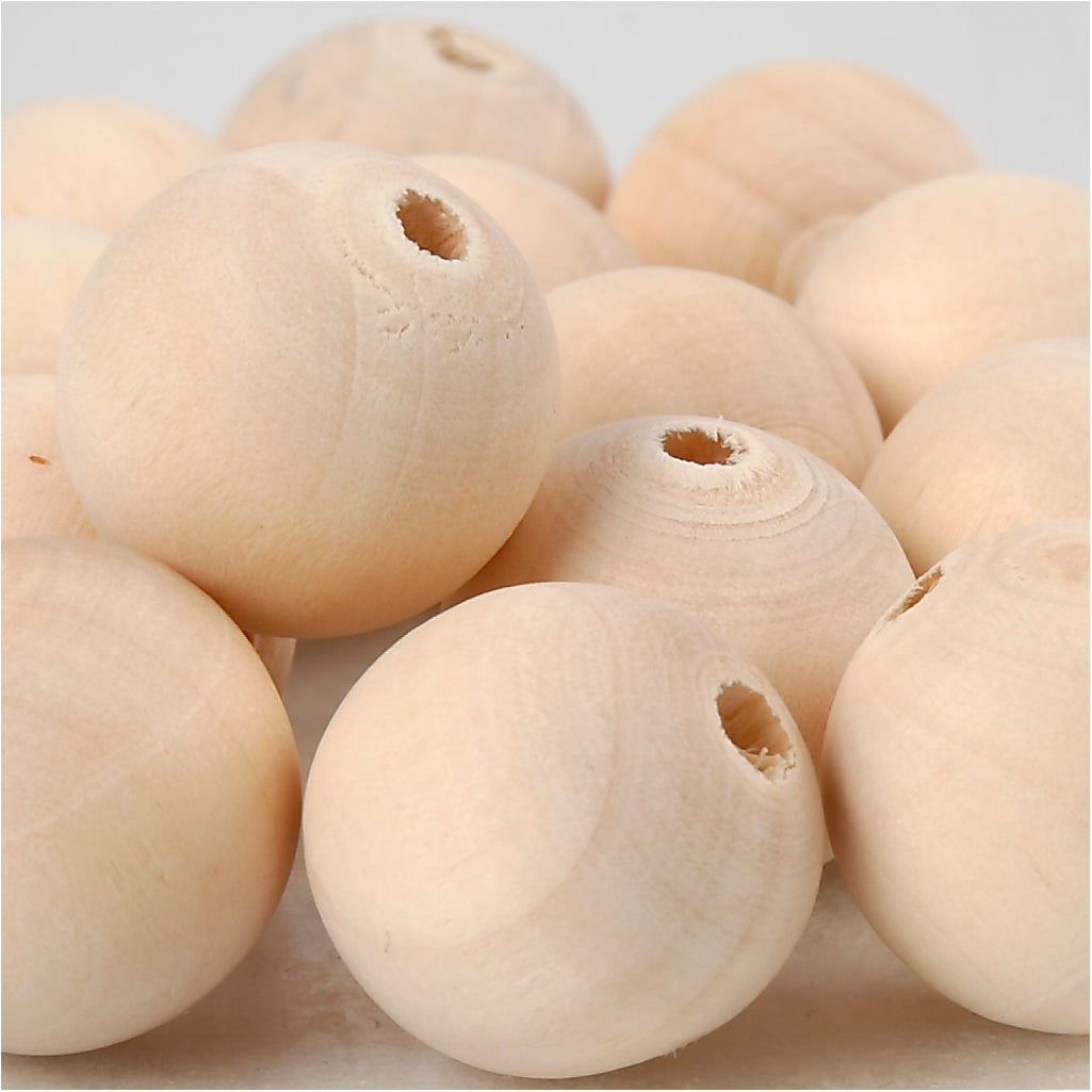 Wooden Bead, D: 20 mm, hole size 4 mm, china berry 