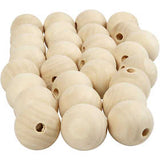 Perle de bois, P: 25 mm, trou taille 4.5 mm, - 100 pcs