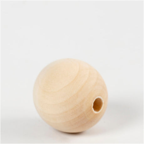 Wooden Bead, D: 30 mm, hole size 5 mm, china berry 