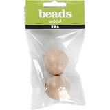Perle de bois, P: 35 mm, trou taille 6 mm, - 2 pcs