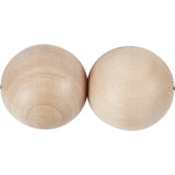 Perle de bois, P: 35 mm, trou taille 6 mm, - 2 pcs