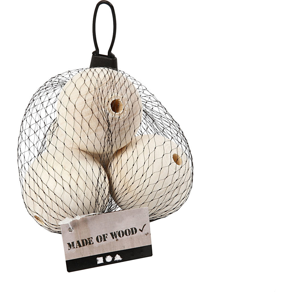 Perle de bois, P: 50 mm trou taille 8 mm, grass wood- 4 pcs