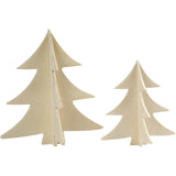 Sapin de Noël, H: 13+18 cm, contreplaqué - 2 pcs
