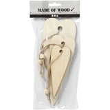 Ornement en bois: coeur, H: 12+16+20 cm, épaisseur 5 mm