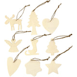 Ornement en bois: Noël, taille 7-8 cm, épaisseur 3 mm