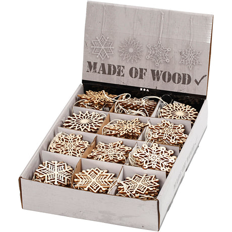 Ornaments, D: 7 cm, thickness 0.3 mm, plywood 