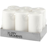 Bougies Blanc, H: 100 mm, P: 50 mm, 6 pc/ 1 paquet