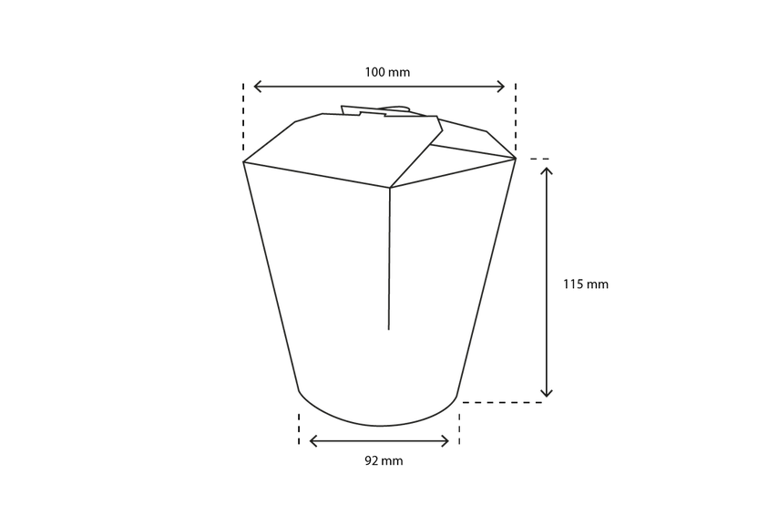 Boîte de nouilles Wok 10x11,5 cm 32oz 1000ml kraft | 500  pcs