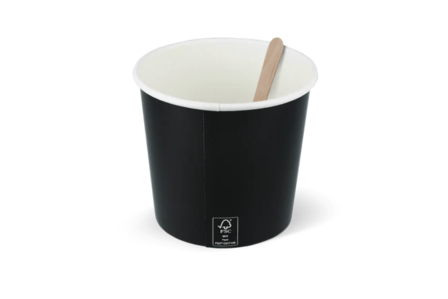 Gobelet à crème glacée Carton 360ml Ø9 cm 12oz Noir FSC®Mix | 1.000  pcs