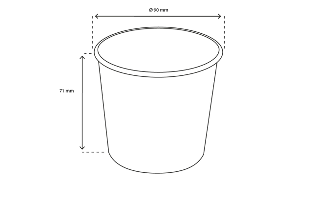 Gobelet à crème glacée Carton 360ml Ø9 cm 12oz Noir FSC®Mix | 1.000  pcs