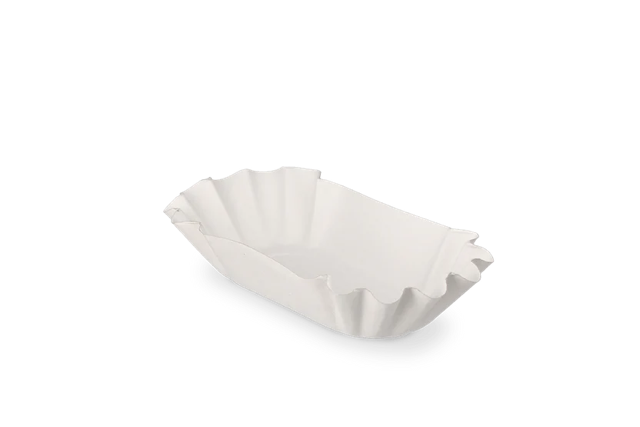 Cardboard Bowl scalloped 100x30x170 mm White 