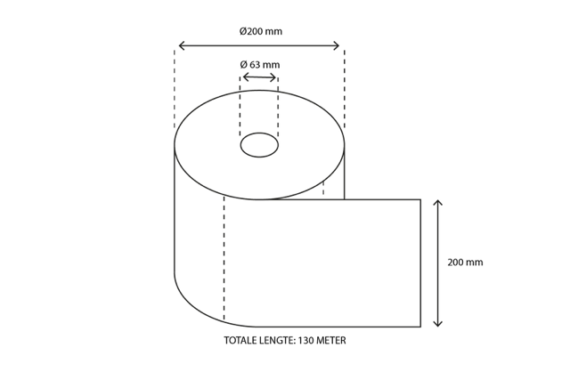 Rouleau d’essuie-mains  Midi 2 couches 150 mètres Ø19cm 100% cellulose T9 | 6  pcs