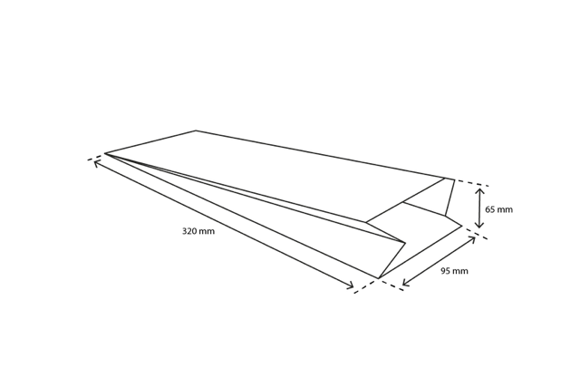 Sachet à Snacks Papier 9,5x6,5x32 cm kraft 50gr | 1.600  pcs