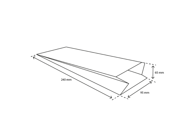 Sachet à Snacks Papier | 1.5 ounce9,5x6,5x24 cm Blanc 45gr | 2.400  pcs