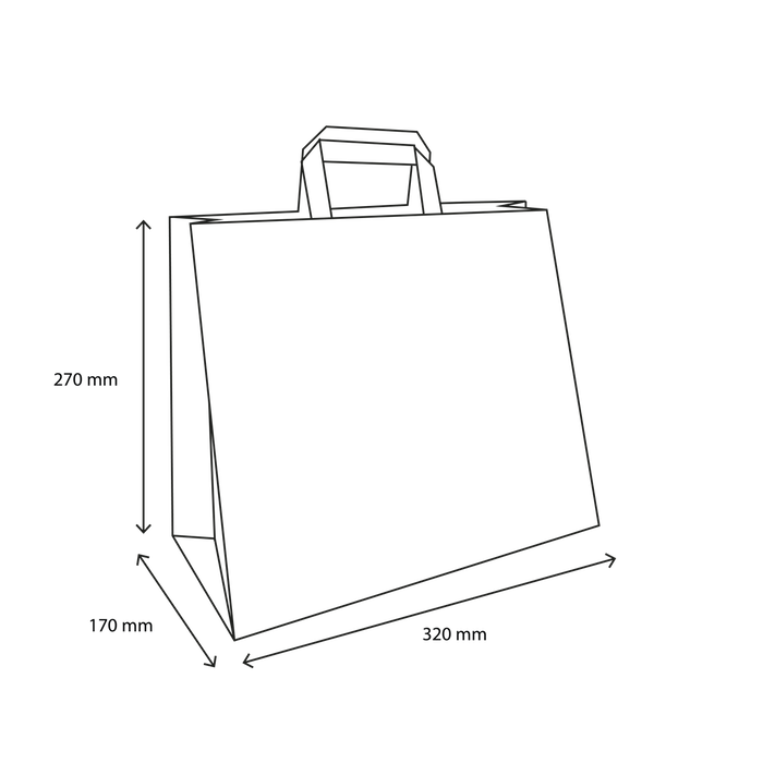 White Paper carrrier bags | 32x17x27cm | 250 pcs