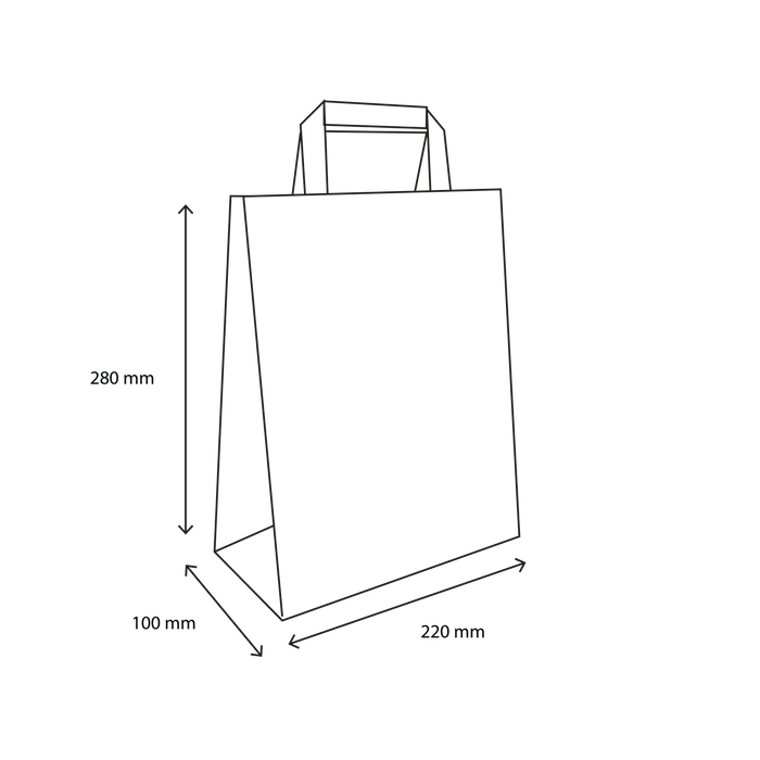 Paper carrier bags 22x10x28cm white | 250 pcs