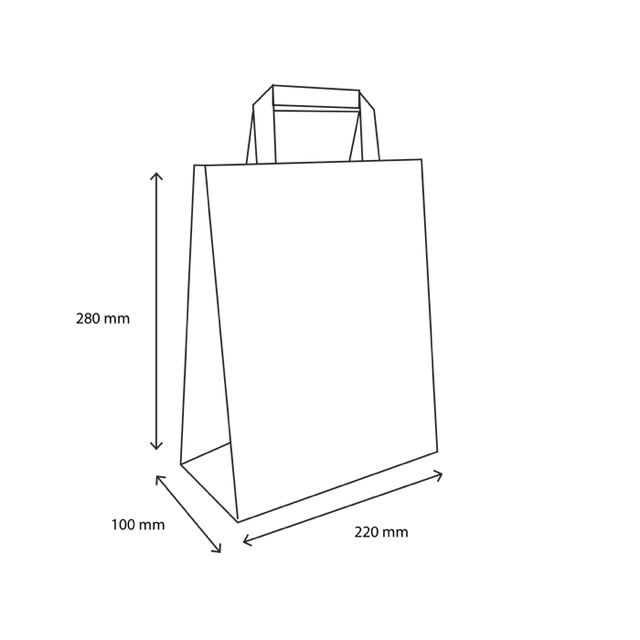 Paper carrier bags 22x10x28cm white | 250 pcs