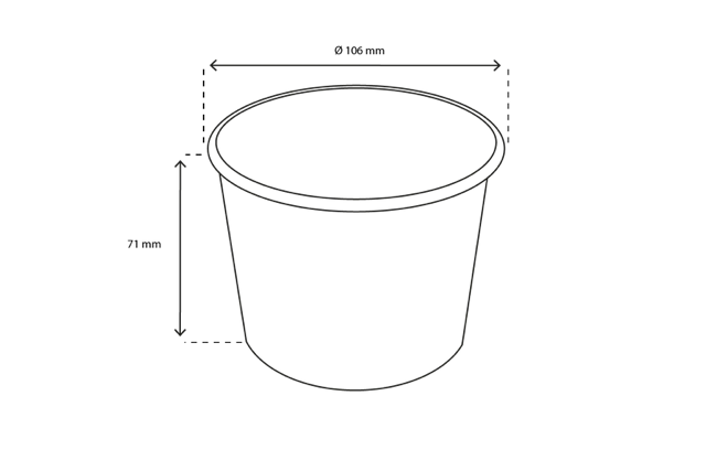 Gobelet à crème glacée Carton 360ml Ø106mm 12oz Blanc | 1.000  pcs