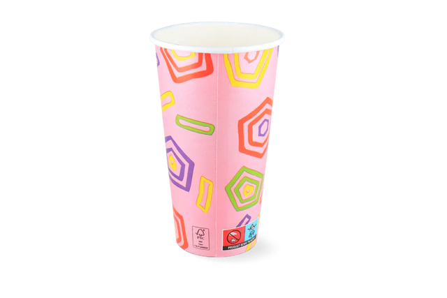Gobelet à Milkshake Grand 560ml Ø9 cm 20oz pink FSC® | 500  pcs