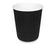 Coffee Cup 230cc 8oz Ø80 mm Ripple Black 