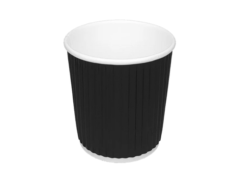 Coffee Cup 120cc 4oz Ø63 mm Ripple Black 