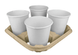 Carrier tray for 4 cups Recycled Carton 