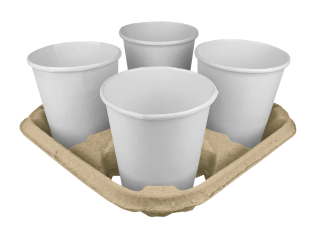 Carrier tray for 4 cups Recycled Carton 