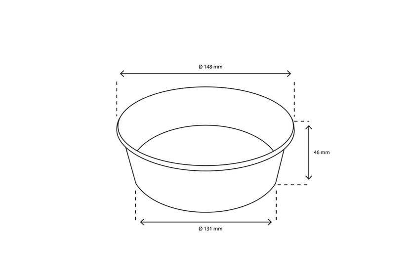 Salade Poke Bowl 500ml 20oz Ø14,8x4,6cm kraft | 300  pcs