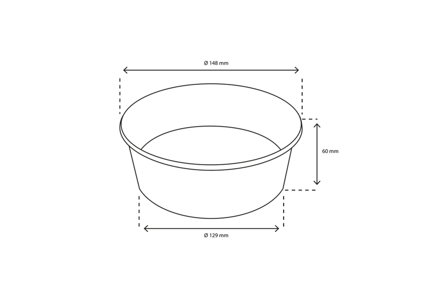 Salade Poke Bowl 750ml 26oz Ø14,8x6 cm Blanc | 300  pcs