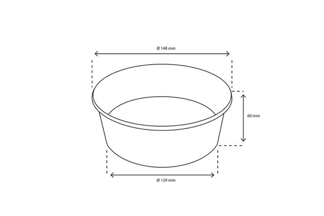 Salade Poke Bowl 750ml 26oz Ø14,8x6 cm kraft | 300  pcs