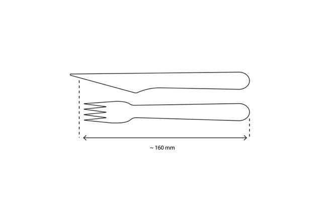 Set de couverts en bois 3/1 couteau + fourchette + Serviette | 250  pcs