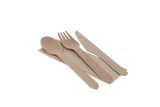 Couverts en bois 4/1 couteau + Fourchette + Cuillère + Serviette FSC | 250  pcs